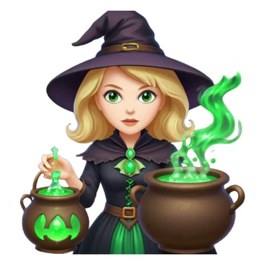 Nicole Kidman making green glowing potion in witch costume sticker