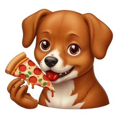 a dog eating pizza sticker