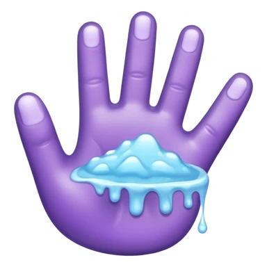 soapy purple four finger hand sticker
