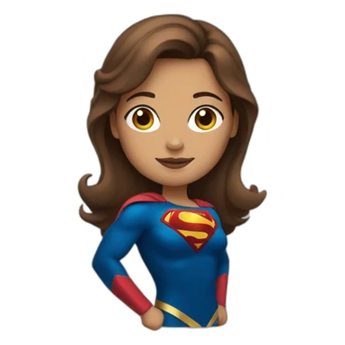 Superwoman with brown hair sticker