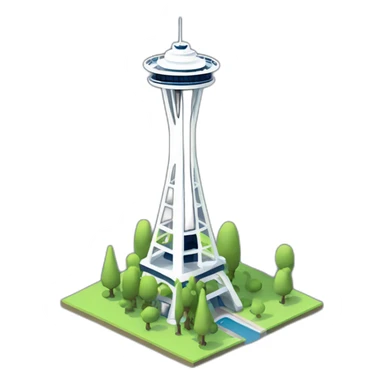 isometric-3d-space-needle-landscape-refined sticker