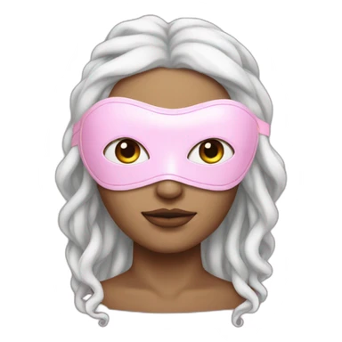white medusa with pink sleep mask sticker