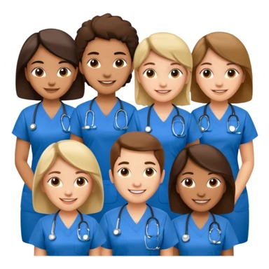 ahora una imagen de grupo de enfermeras/os+ sticker