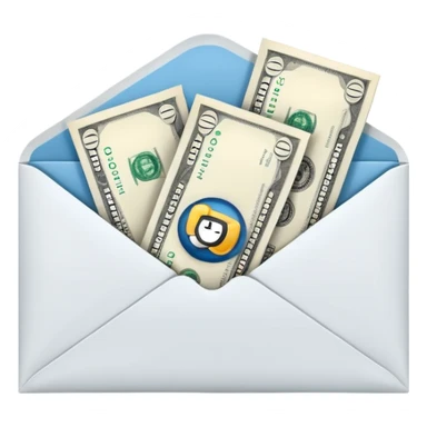 Salary enclosed in an envelope sticker