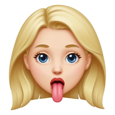 Girl sticking tongue out without middle fingers  sticker