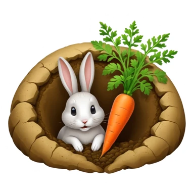 Rabbit burrow, carrot outside sticker