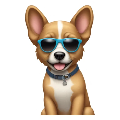 Dog with sunglasses and a tank top with really short shorts on and flip flops  sticker