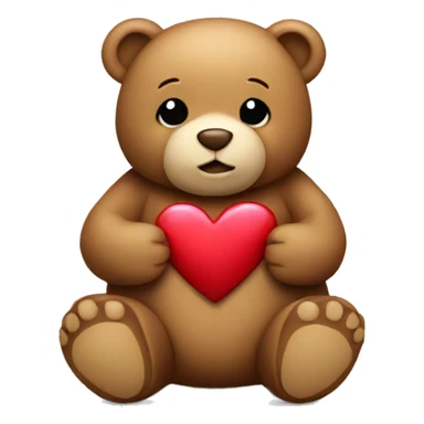 teddy bear holding a heart  sticker