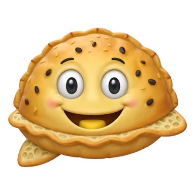 cute cartoon empanada character in SpongeBob + sticker
