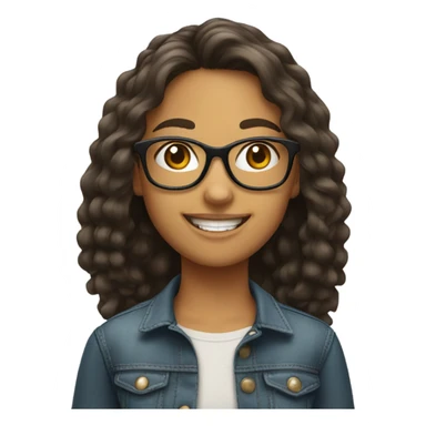 smiling girl with girl in glasses sticker