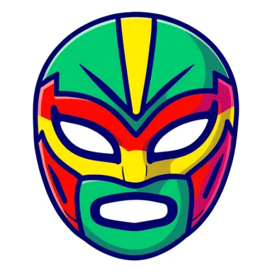 luchador ski mask, colorful mexican wrestling mask sticker