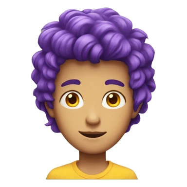 A boy with purple hair and and yellow eyes that's 6,4 feet tall sticker