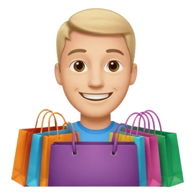 The man with the shopping bags sticker