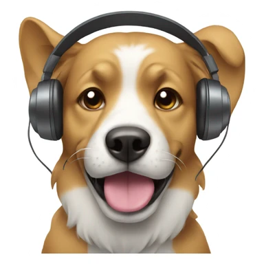 Dog with headphones  sticker