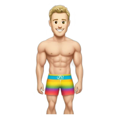 Jonathan Toews as a beach body; rainbow theme sticker