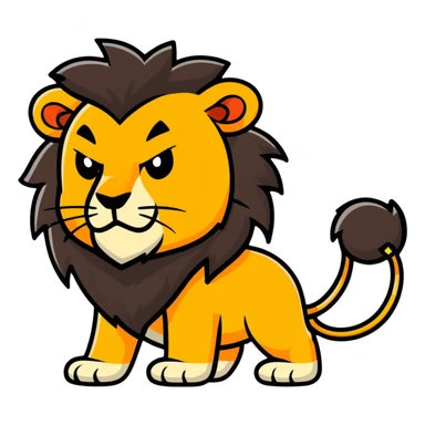 nasty lion looking sideways with mean fierce expression sticker
