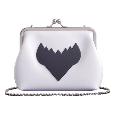 Back white gothic purse without background sticker