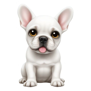 Cute white French bulldog puppy with big eyes sticker