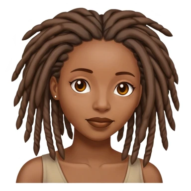 Black woman with locs done sticker