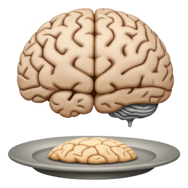 Brain on a plate next to head  sticker