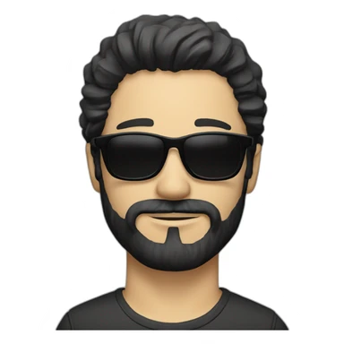 bearded white man with black hair and sun glasses sticker