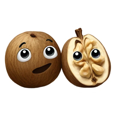 Two walnuts on a picnic table sticker