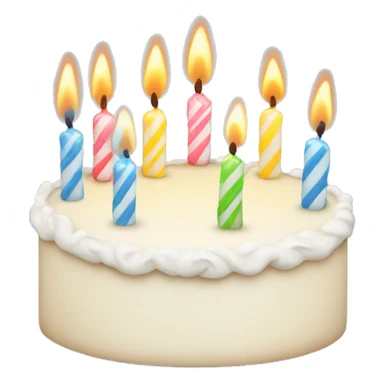 white birthday cake with candles sticker