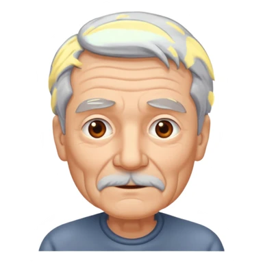 señor muy mayor pelo gris sin bigote sticker