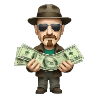Walter white doing a money spread sticker