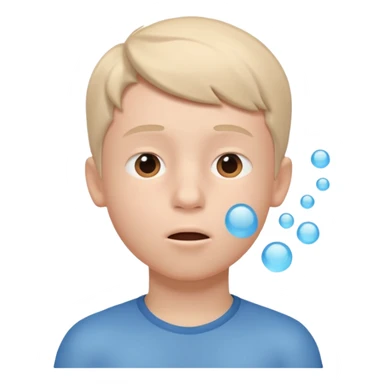 Healthy food  : Boy Breathing 3d Icon with color of D0B8FF
 sticker