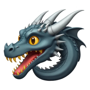 iOS style emoji, minimal dragon fang, dark fantasy object sticker