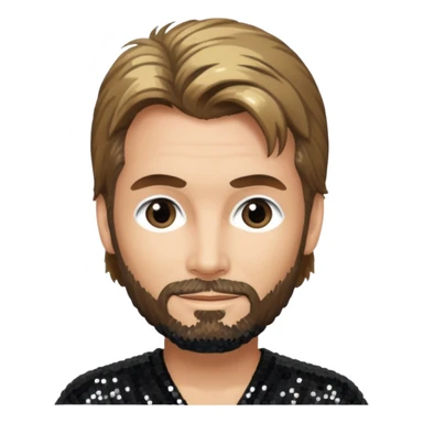 Kenny Loggins with black sequin outfit sticker