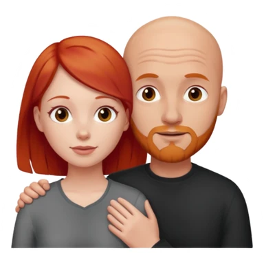 Très amoureux gars chauve fille rousse sticker