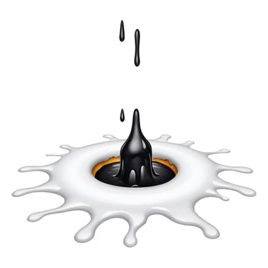 (a black hole on floor) dripping white paint  sticker