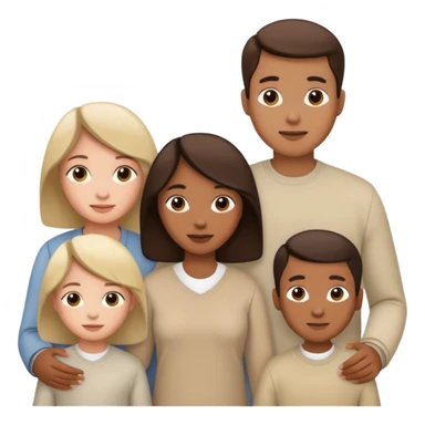 Realistic  family with neutral color sticker