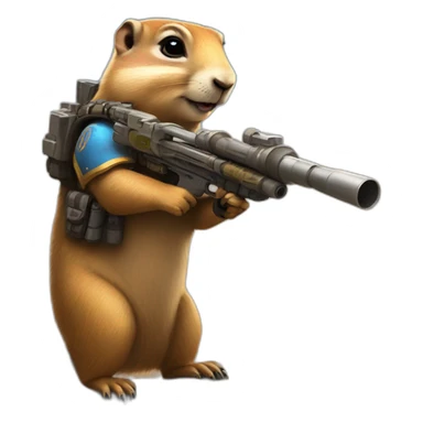 Prairie dog from World of Warcraft holding a bazooka bigger than him sticker
