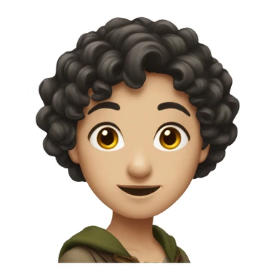 female hobbit dark hair  sticker