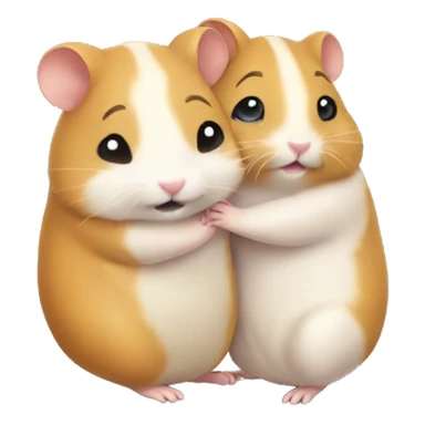 two happy hamsters hug sticker
