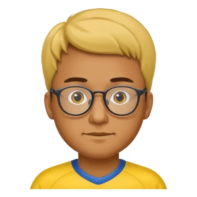 a glasses man with yellow jersey sticker