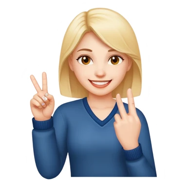 A girl smiling with a middle finger up sticker