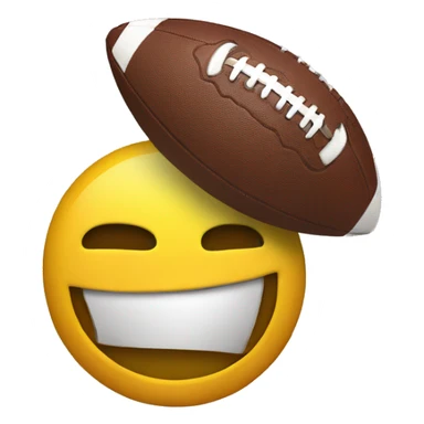 Football with a smiley face sticker