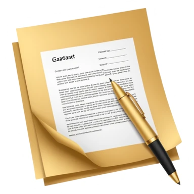 Product guarantee contract golden paper signed sticker