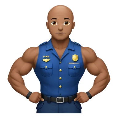 black bald police bodybuilder  sticker