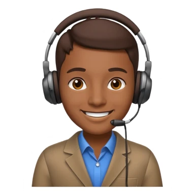 a sales agent with headphones sticker