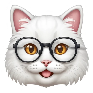 Cat saying hi with glasses  sticker