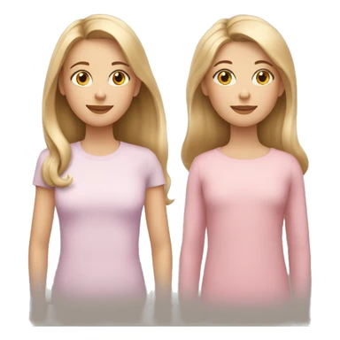 Mom with dark blond hair with a 12 year old daughter with dark blonde hair and a 10 year old daughter with light blonde hair sticker