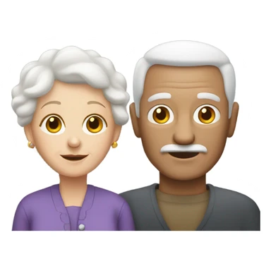 white grandma and white grandpa sticker