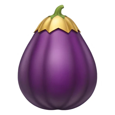 Original eggplant emoji wearing a halo sticker