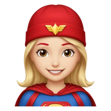 girl superhero with beanie batman sticker
