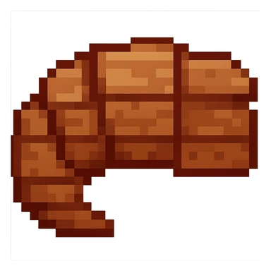 Make the croissant merged into a brick look more like a brick in pixel art style, with no background. sticker